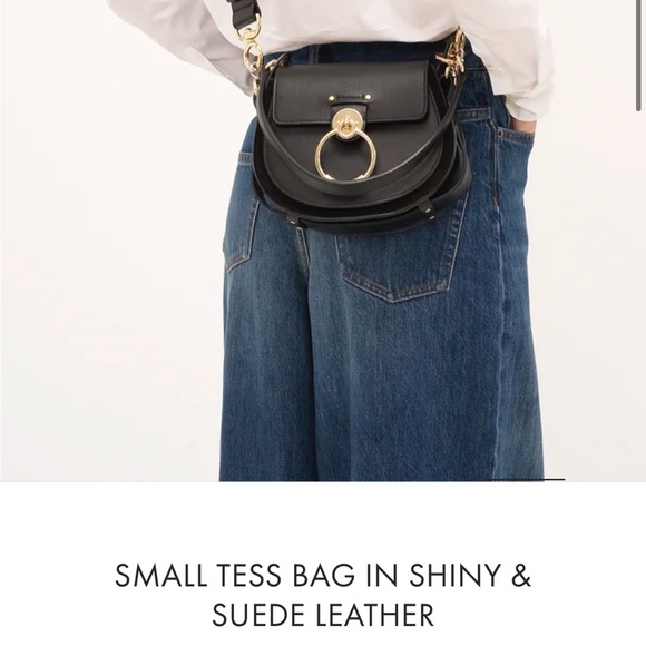 CHLOE SMALL TESS BAG IN SHINY & SUEDE LEATHER - Picture 15 of 15